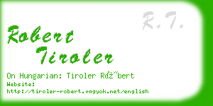 robert tiroler business card